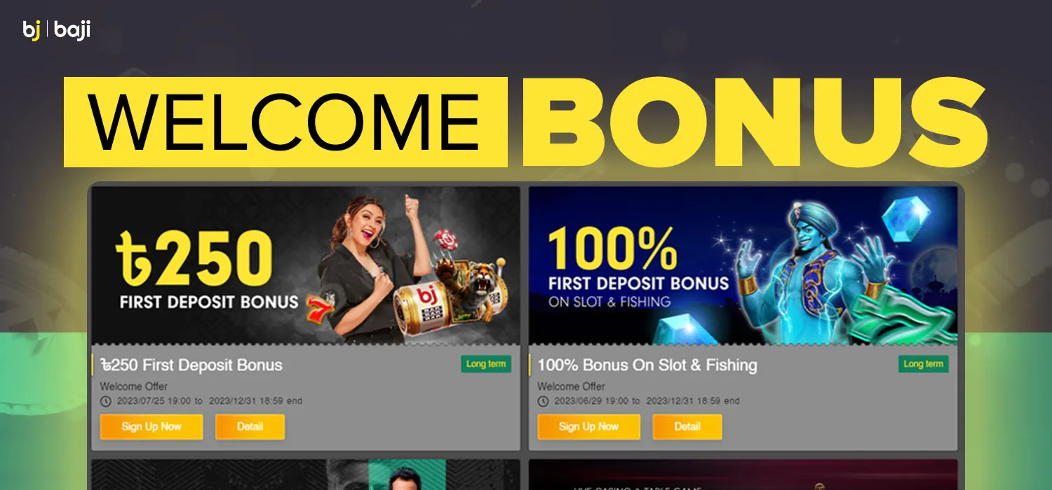 Bonuses at Baji999 Casino - promotions offers for players from Bangladesh