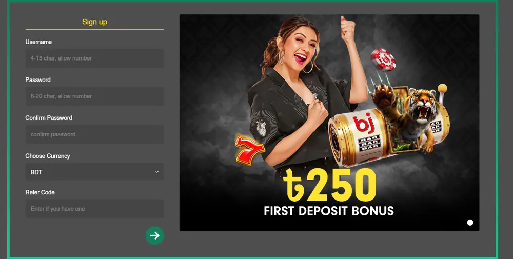 The registration process at Baji999 - how to create a new account